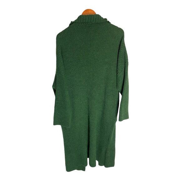 Free People Finely Maxi Green Cardi Wool Blend Cardigan-sz Small - Picture 2 of 10